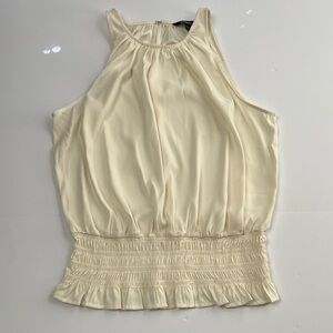 Express Cream Gathered Tank Top